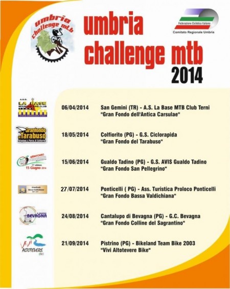 Ciclismo: Umbria Challenge Mtb 2014, Granfondo dell’Antica Carsulae - San Gemini 